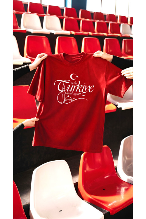 Unisex Make Türkiye Great Again Baskılı Tasarım Tshirt