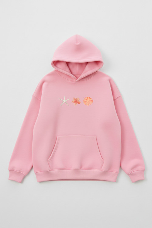 Unisex Yumuşak Dokulu 3 İplik İstiridye Kabuklu Tasarım Baskılı Oversize Sweatshirt