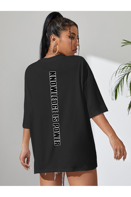 Unisex Knowledge İs Power Baskılı Tasarım Tshirt