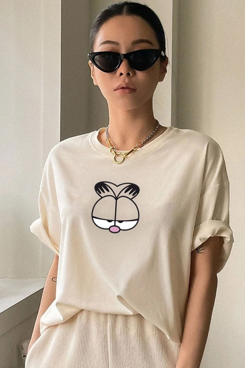 Unisex Garfield Baskılı T-Shirt