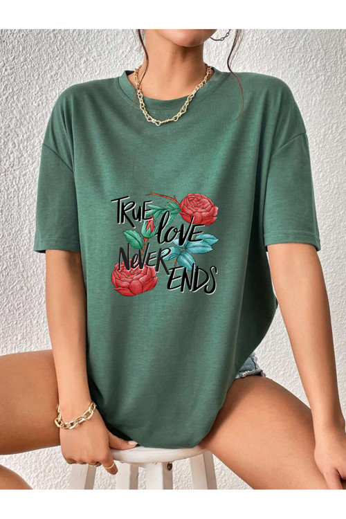 Unisex True Tasarım Basklı Tshirt