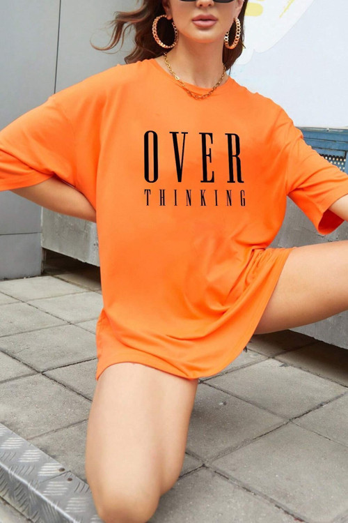 Unisex Over Thinking Baskılı Tasarım Tshirt