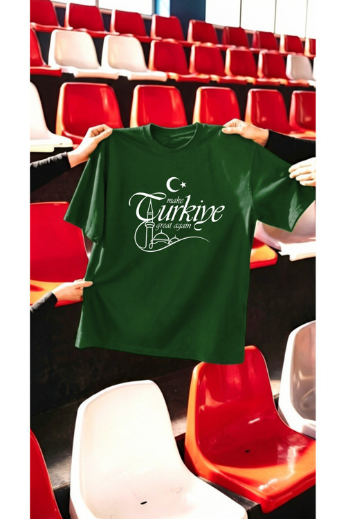 Unisex Make Türkiye Great Again Baskılı Tasarım Tshirt
