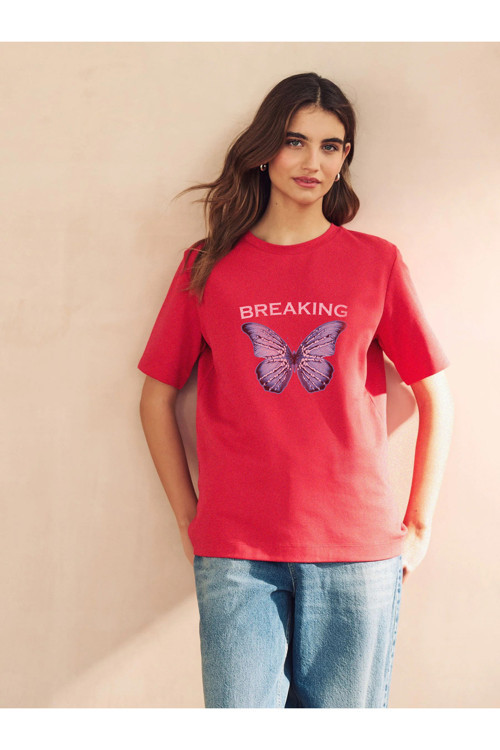 Unisex Breaking Baskılı Tasarım Tshirt