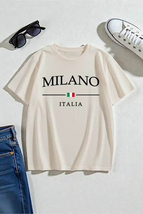 Unisex Mılano Itally Baskılı Tasarım Tshirt