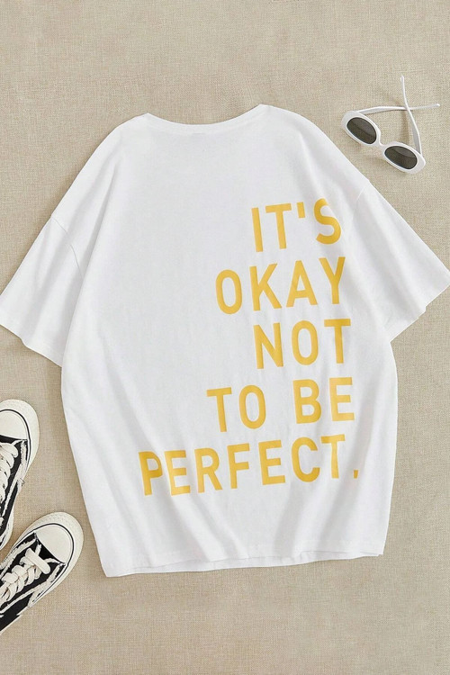 Unisex It'S Okay Baskılı Tasarım Tshirt
