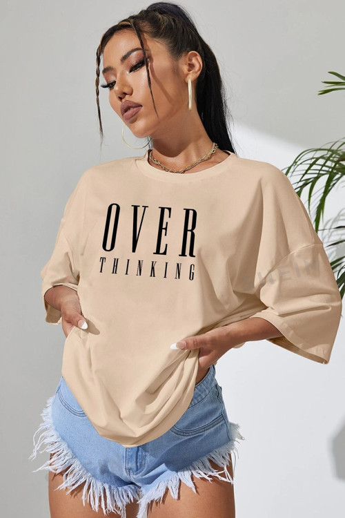 Unisex Over Thinking Baskılı Tasarım Tshirt
