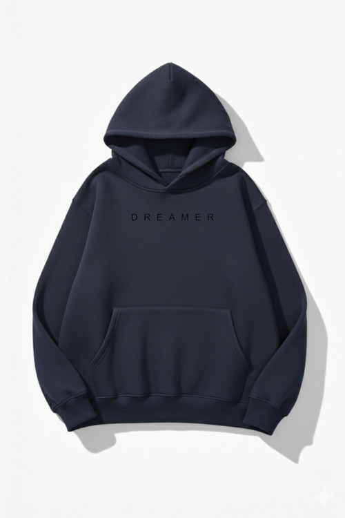 Unisex Yumuşak Dokulu Dreamer Baskılı Tasarım Oversize 3 İplik Hoodie Sweatshirt
