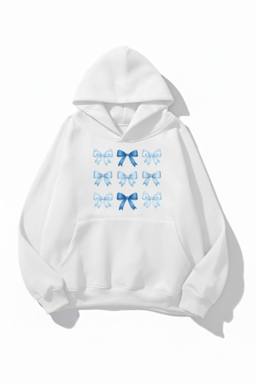 Unisex Yumuşak Dokulu 3 İplik Zarif Kurdele Tasarım Baskılı Oversize Sweatshirt