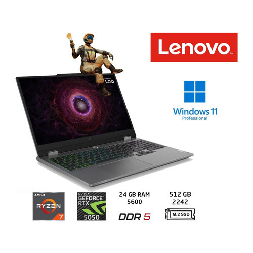 loq Amd Ryzen 7 250 24GB 512GB SSD RTX5050 W11PRO 15.6" Fhd Gaming 83JG008VTR Duddi
