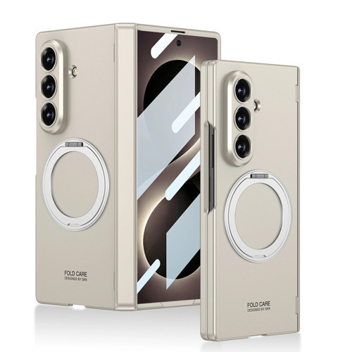 Galaxy Z Fold 8 Ultra Kılıf M-safe Şarj Özellikli Kıpta KPT-07 Ring Standlı Sert PC Kapak