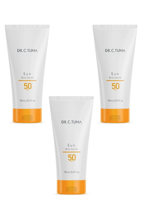 Yeni Seri Dr.C.Tuna Sun Serisi Vücut Losyonu 50 Spf 150 Ml 3 Adet