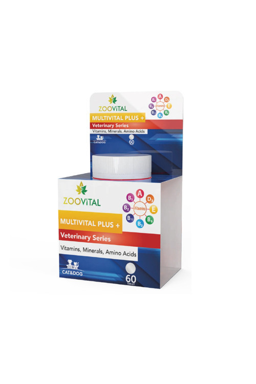Multivital Plus Kedi Ve Köpekler İçin Multivitamin Mineral Amino Asit İçeren 60 Tablet