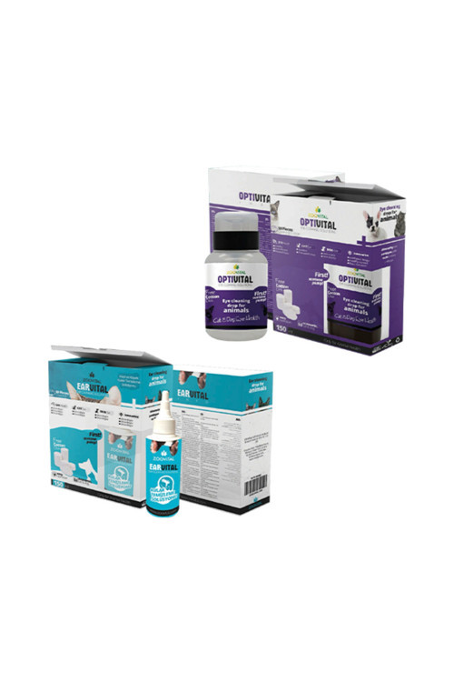 Kedi Ve Köpek Için Optivital 150 Ml Göz Temizleme Earvital 150 Ml Kulak Temizleme Solüsyonu