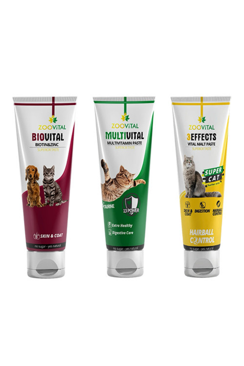 Malt Paste Kedi Macunu 100 Gr + Multivitamin 100 Gr + Biotin Past 100 Gr