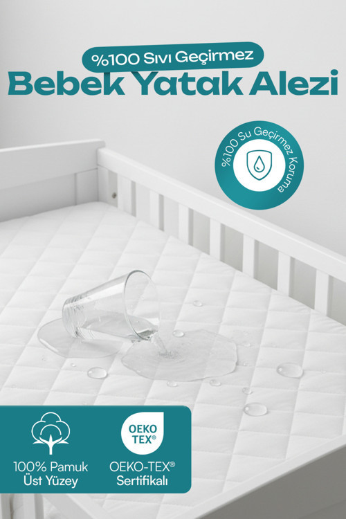 Kapitone Fitted Full Kenarlı Su Geçirmez Alez Yatak Koruyucu | Antialerjik 4 Mevsim -Bebek Alezi