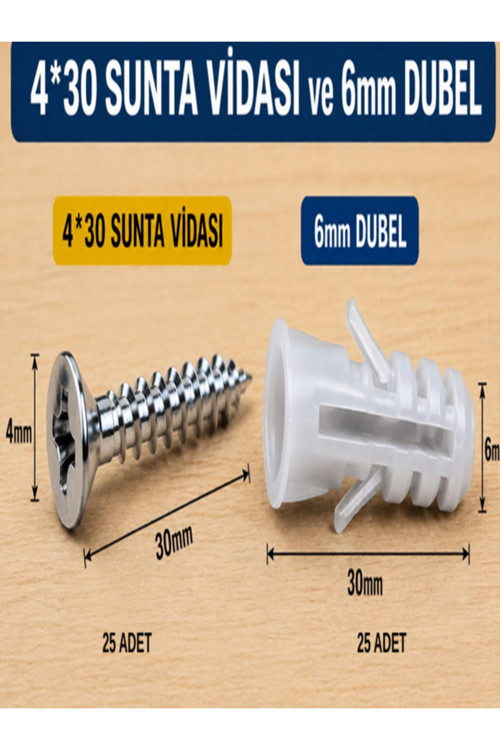 Vida Dubel Seti 6Mm Dubel 4X30 Vida