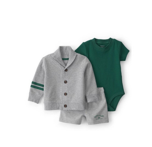 Carters Erkek Bebek Body Şort Set 1U533110 Gri 24 Ay