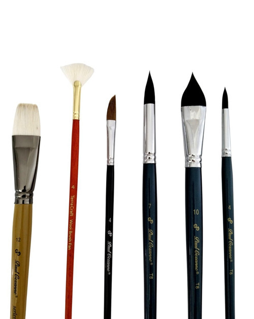 Karışık fırça seti üstün kalite 6 adet, sulu boya, akrilik, gouache, yağlı boya, resim sanatı, çini