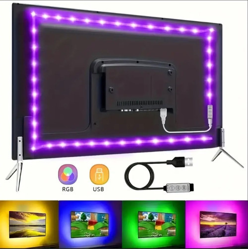 5 METRE USB KUMANDALI RGB TELEFON KONTROLLÜ MUTFAK DOLABI TV ARKASI ANİMASYONLU ŞERİT LED PARTİ