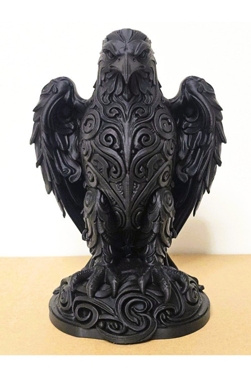 3D Baskı 20Cm Detaylı Kartal Biblo | Dekoratif Siyah Kartal Heykeli | Modern Masa Üstü Dekor