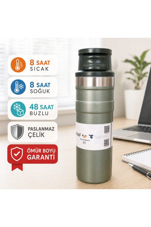 Miniqup Push Pro 600 Ml Outdoor Yeşil Termos