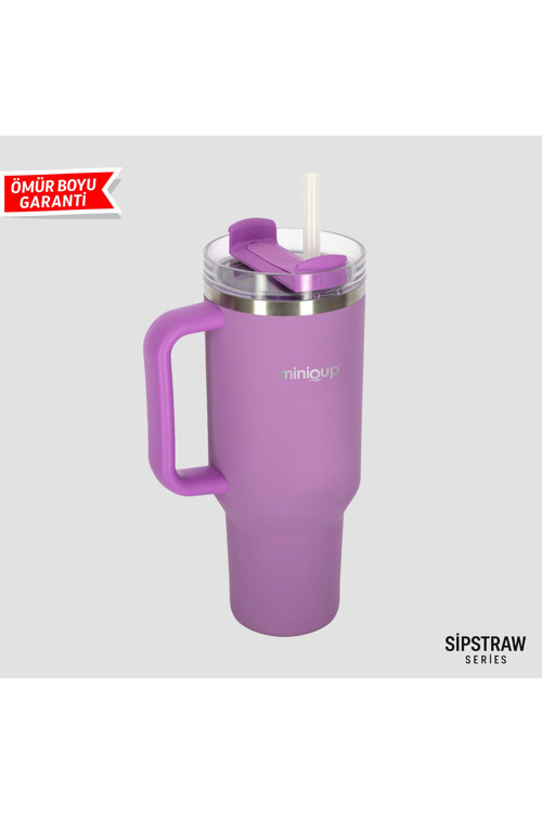 Sipstraw 900 Ml Pipetli Çelik Termos – Sıcak/Soğuk Spor Termos