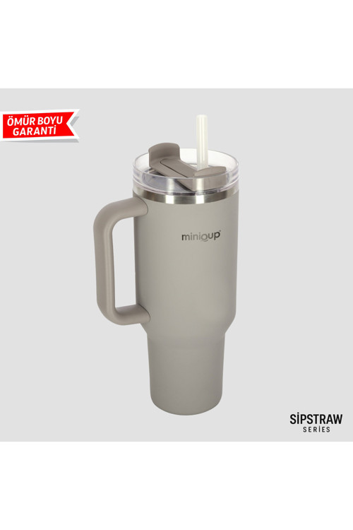 Sipstraw 900 Ml Pipetli Çelik Termos – Sıcak/Soğuk Spor Termos