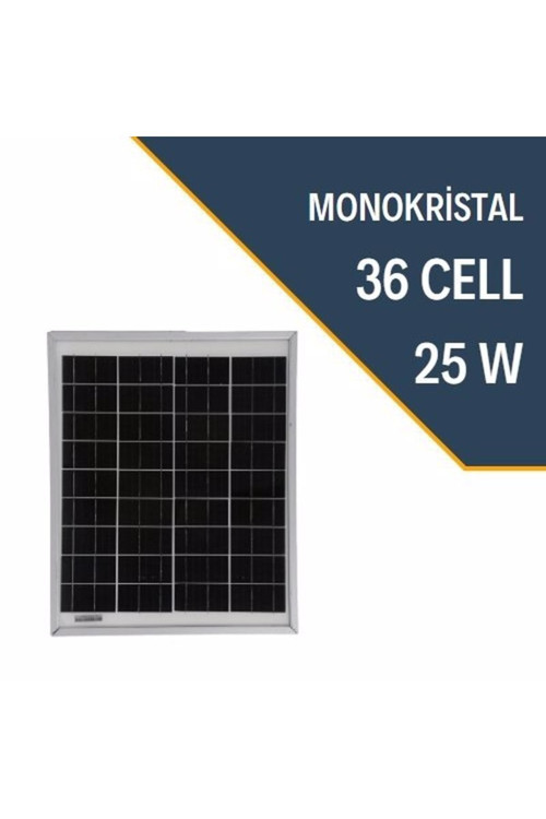 V 25 Watt Monokristal Güneş Paneli