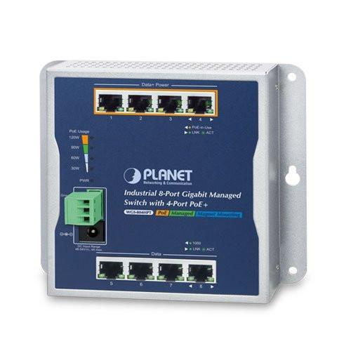 PL-WGS-804HPT 8 Port Gigabit 4 Port PoE+ Yönetilebilir Endüstriyel Switch