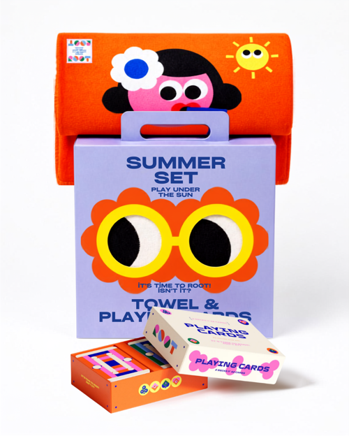 LİMONCELLO Summer Set | Plaj Havlusu ve Oyun Kartları Seti
