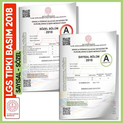 2018 LGS Sayısal ve Sözel Tıpkı Basım Çıkmış Soru Türkiye Geneli Dijital Çözümlü Kitapçıkları
