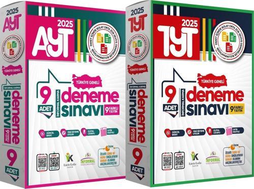 2025 YKS TYT-AYT Türkiye Geneli Kurumsal 18li (9+9) Paket Deneme Sınavı Dijital Cevaplı