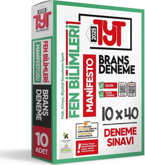  2025 YKS TYT Fen Bilimlerinin Manifestosu BRANŞ Deneme Paketi 10lu Dijital Çözümlü