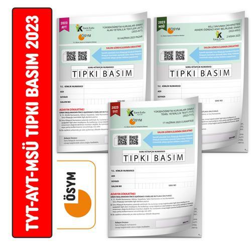 2023 YKS-TYT-AYT-MSÜ ÖSYM Çıkmış Soru Tıpkı Basım 3lü Deneme Kitapçıkları Türkiye G. Video Çözümlü