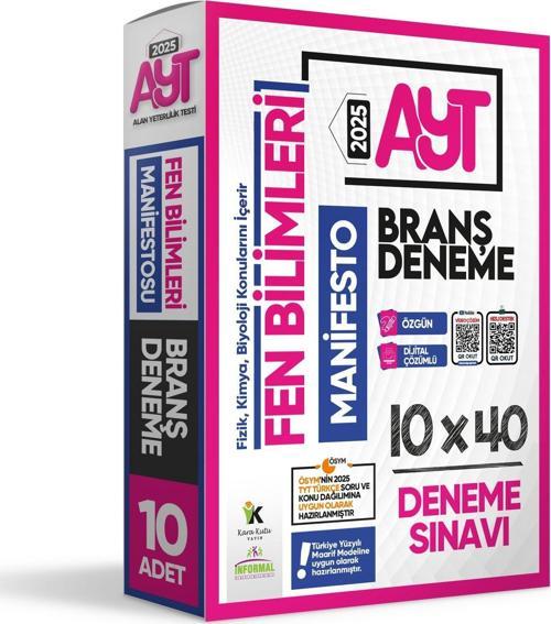 2025 YKS AYT Fen Bilimlerinin Manifestosu BRANŞ Deneme Paketi 10lu Dijital Çözümlü