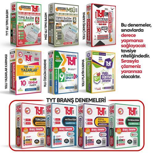 2024 YKS-TYT YENİ SİSTEM Yazarlar Karması Türkiye Geneli 10lu Çözümlü KOLAY-ORTA Seviye Deneme Paket