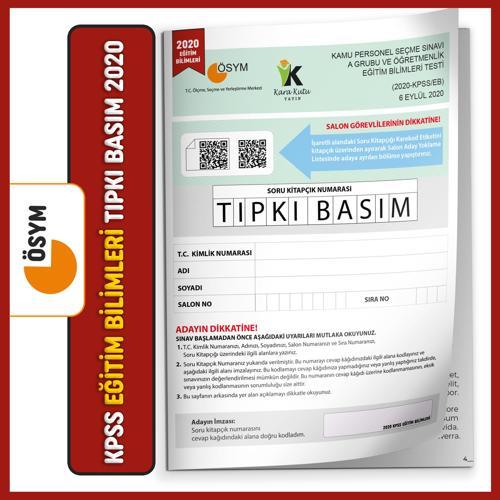 2020 KPSS Eğitim Bilimleri ÖSYM Tıpkı Basım Çıkmış Soru Kitapçığı Video/PDF Çözümlü Türkiye Geneli