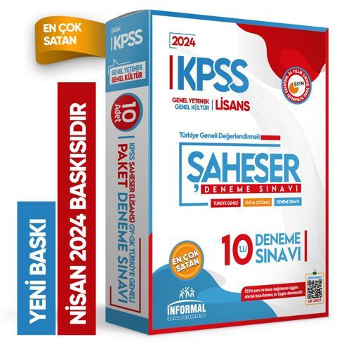 2024 KPSS GYGK ŞAHESER Türkiye Geneli Kurumsal 10lu Dijital Çözümlü Paket Deneme