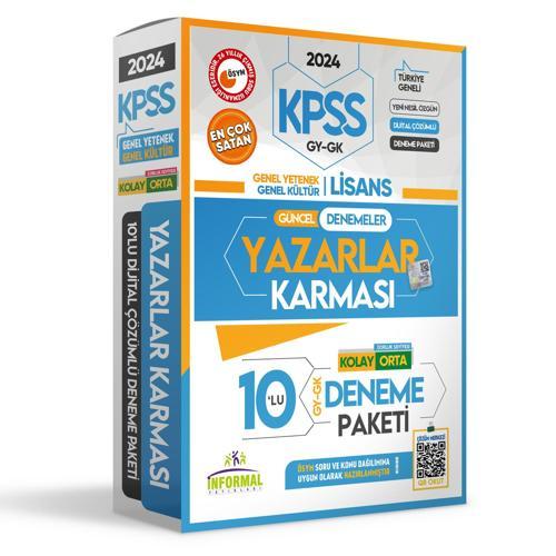2024 KPSS Yazarlar Karması GY-GK Türkiye Geneli Kurumsal 10lu Dijital Çözümlü Paket Deneme