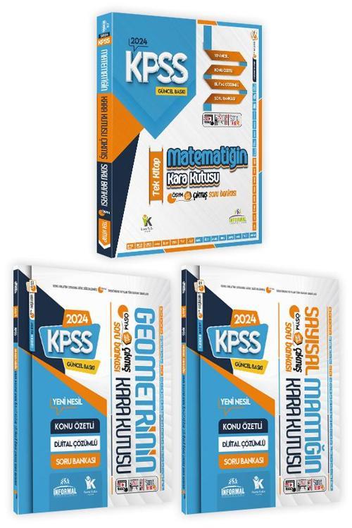 KPSS Matematik TEK Kitap-Geometri ve Sayısal Mantık Kara Kutu Dijital Çözümlü Soru Bankası Set