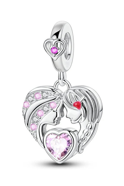Anne ve Kız Sevgisi Kalp Sallantılı Charm