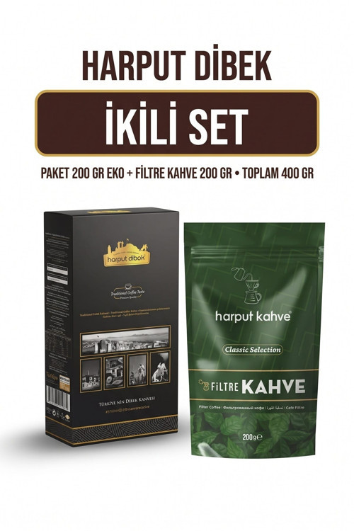 İkili Set 200 gr Eko Paket Dibek Kahvesi + 200 gr Filtre Kahve (Toplam 400 gr)