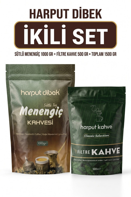 İkili Set 1000 gr Sütlü Toz Menengiç Kahvesi + 500 gr Filtre Kahve (Toplam 1500 gr)