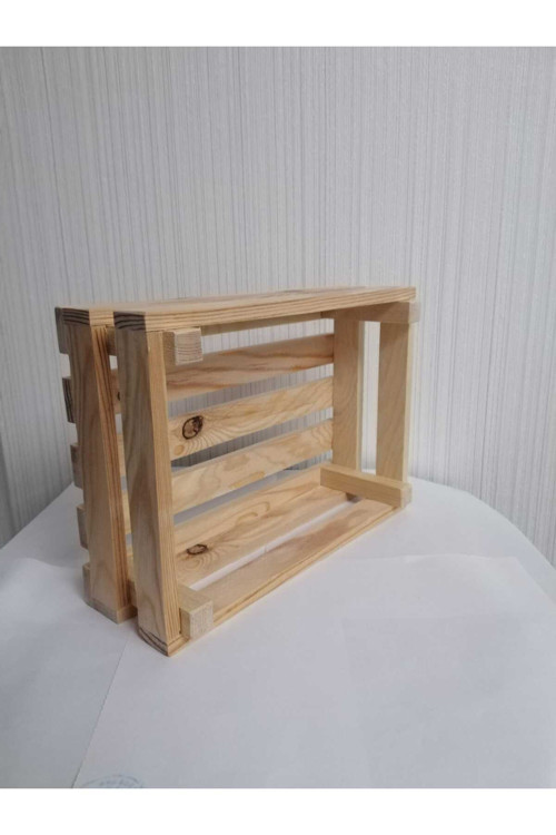 Ahşap Kasa 20X28X10 Cm Ham Naturel Organizer