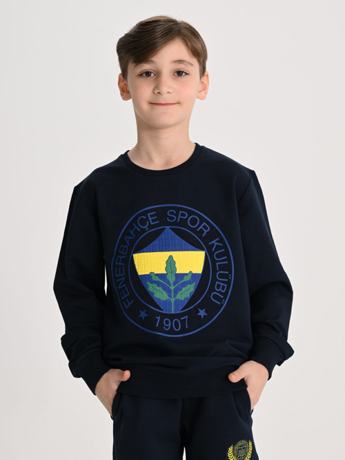Lacivert Tribün Yüksek Armalı Çocuk Sweatshirt
