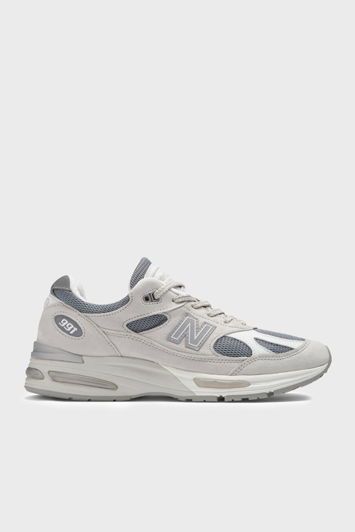 Deri Karışımlı Logolu Sneaker Erkek Ayakkabı U991LG2 GRİ