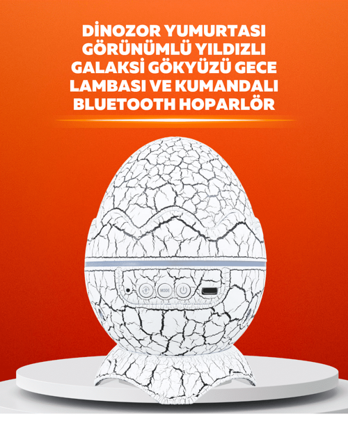 Dinozor Yumurtası Tasarımlı Projektörlü Gece Lambası
