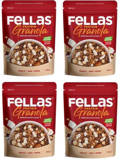 Vegan Protein Granola Hindistan Cevizi & Kakao 270 gr x 4 Adet