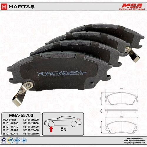 ON BALATA ACCENT 1.3 1.5 94-00 GETZ 02 EXCEL 90-95 S COUPE 92-96 GDB893-GDB3331